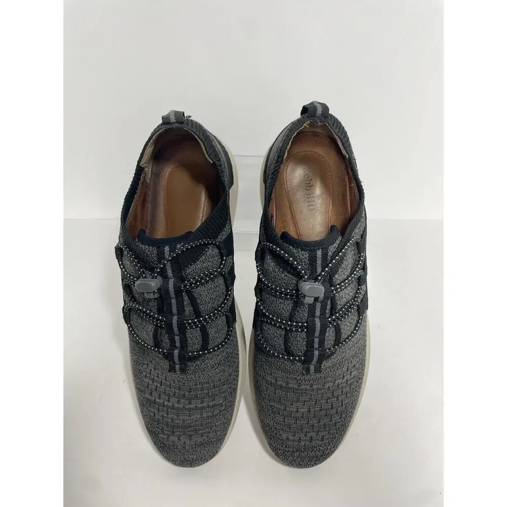 Cobb Hill Shoes Womens 9.5 Skylar Bungee Sneaker C17729 Gray w/ Black Comfort